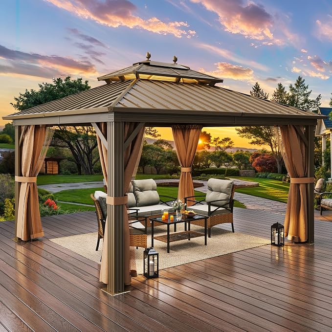YITAHOME 10x12ft Outdoor Hard top Gazebo - Image 8