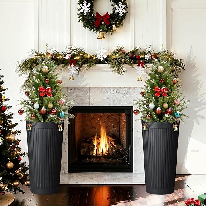 24in Tall Self-Watering Planters Set of 2 - Image 7