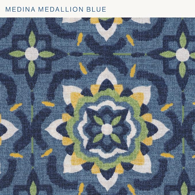 Honeycomb Outdoor Essentials Chaise Lounge, 21 x 70, Medina Medallion Blue - Image 8