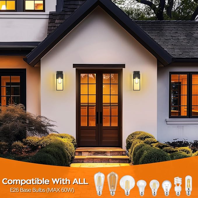 WIHTU 16in Dusk to Dawn Outdoor Lighting Fixtures, Exterior Front Porch Light - Image 3