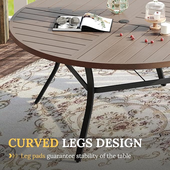 VICLLAX Round Patio Table with Adjustable Umbrella Hole - Image 6