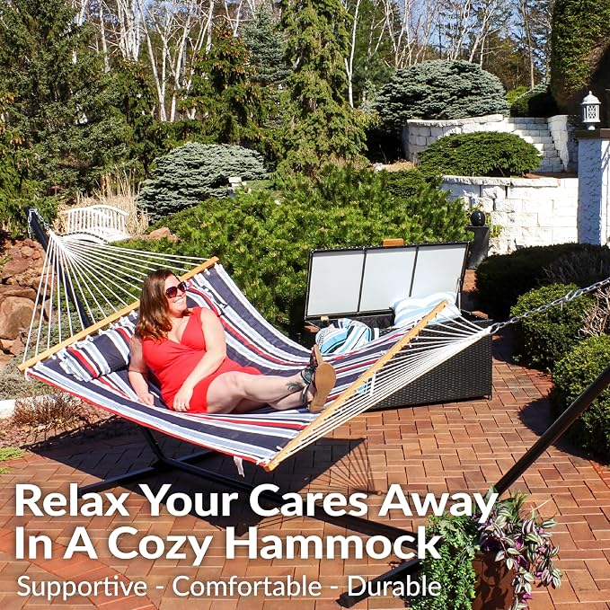 Sunnydaze Quilted Outdoor Hammock - Image 4