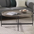 Alaterre Furniture Brookline 42-Inch Round Concrete-Coated Wood Coffee Table by AlaterreFurniture