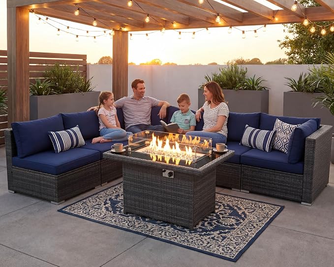NICESOUL 29.3'' High-Back Outdoor Patio Conversation Set - Image 3