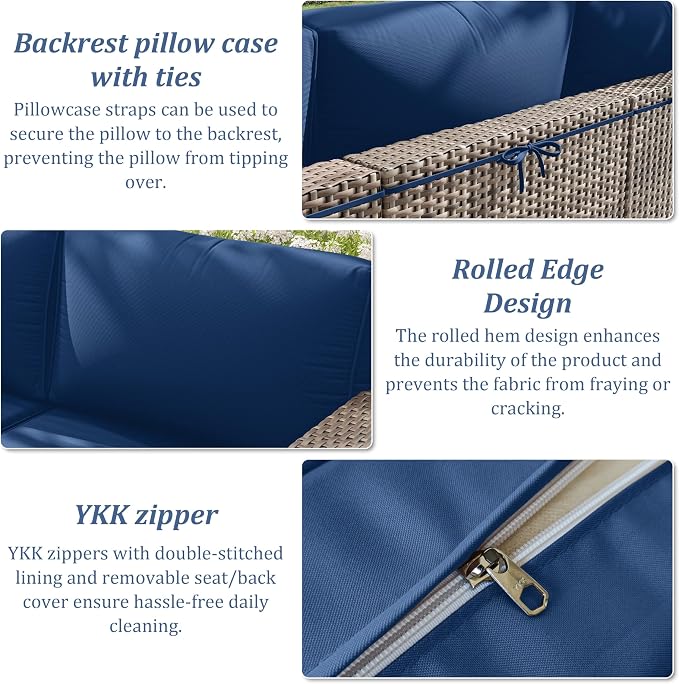 14 Pcs Outdoor Cushion Slipcovers Patio Cushion Covers Replacement Waterproof - Image 4