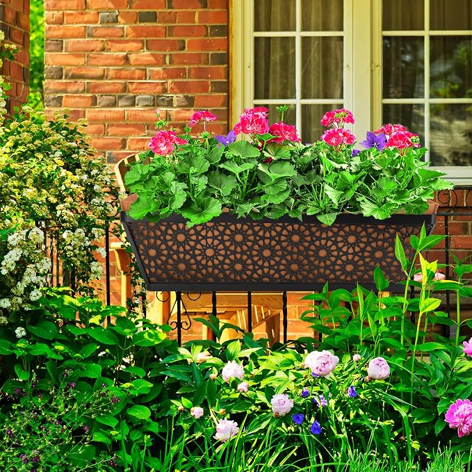 Adnee 4 Pcs 24 Inch Fabric Plant Window Box Liners-Rectangular Non-Woven - Image 7