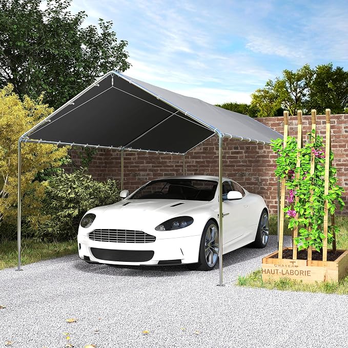 Outsunny 10'x20' Carport Outdoor Heavy Duty Party Tent Galvanized Car Canopy - Image 9
