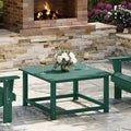 WestinTrends Malibu Low Outdoor HDPE Square Patio Coffee Table, Dark Green by WestinTrends
