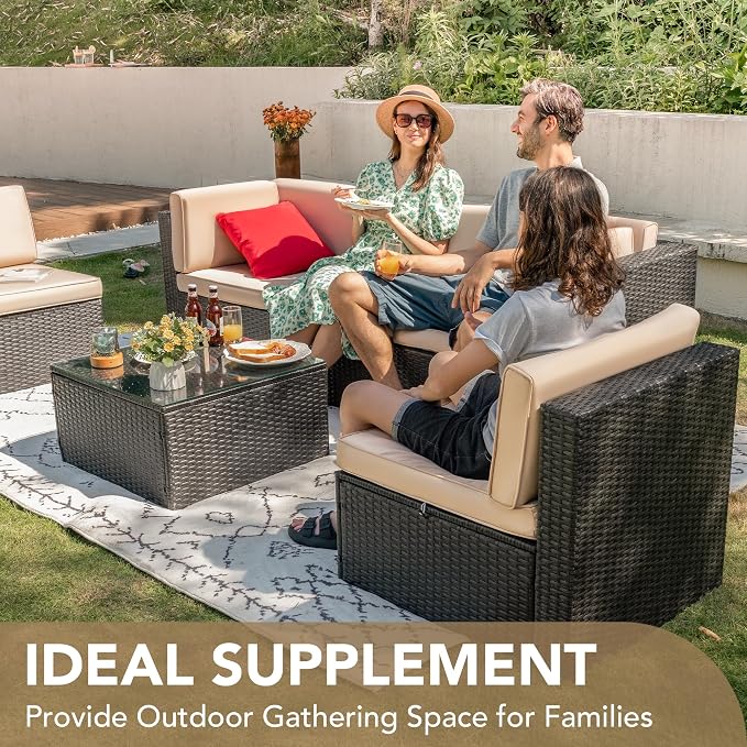 Devoko Patio Furniture Sets 6 Pieces Outdoor Sectional Rattan Sofa Manual - Image 7