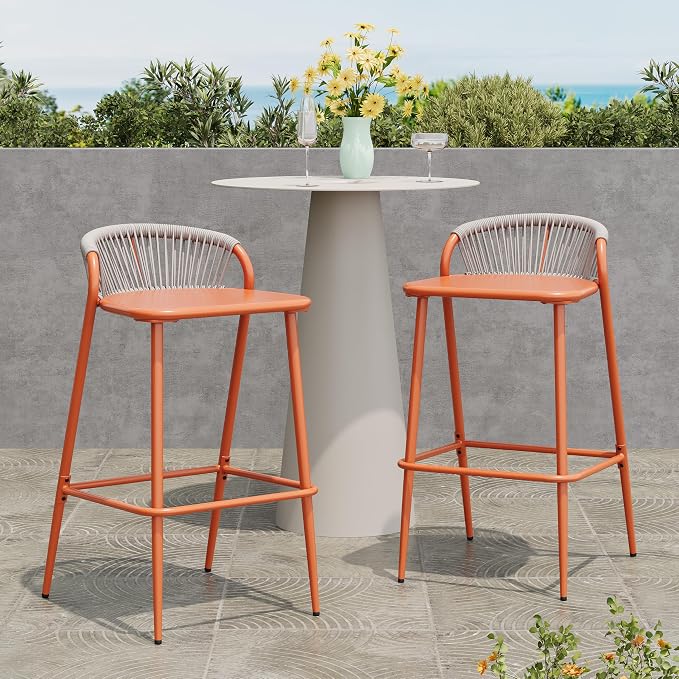 Christopher Knight Home Hearth 29.5" H Patio Barstools Set of 2, Aluminum Frame - Image 3
