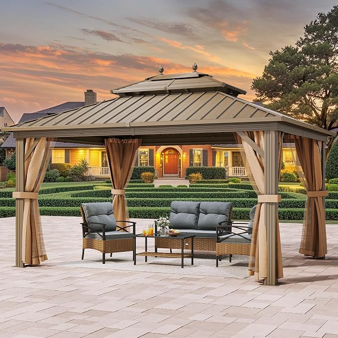 YITAHOME 10x12ft Outdoor Hard top Gazebo by YITAHOME