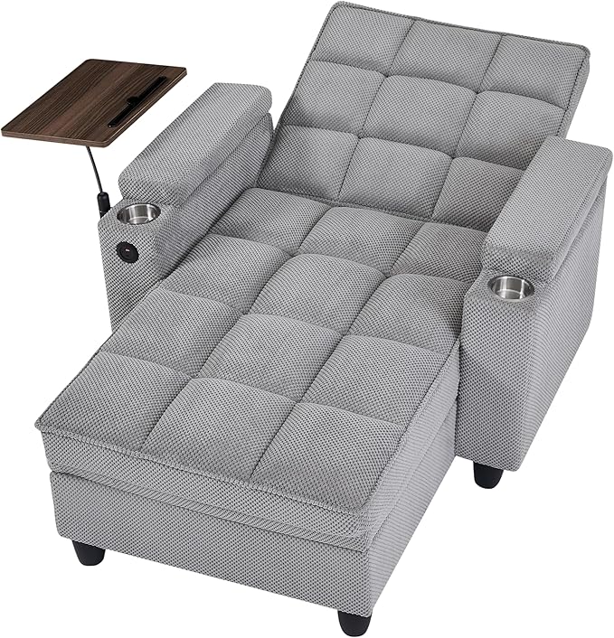 Eafurn 6-Position Adjustable Convertible Chaise Lounge Sleeper Chair - Image 7