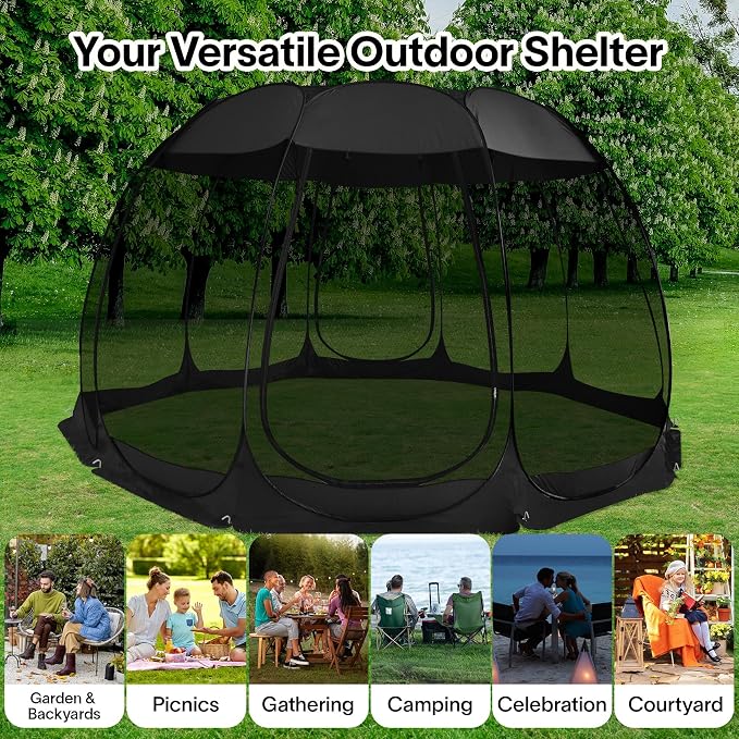 Alvantor® Screen House Gazebo, Pop Up Igloo Screened Canopy Tent - Image 8