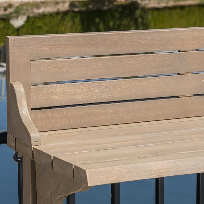 Christopher Knight Home Caribbean Outdoor Acacia Wood Balcony Bar Table - Image 8