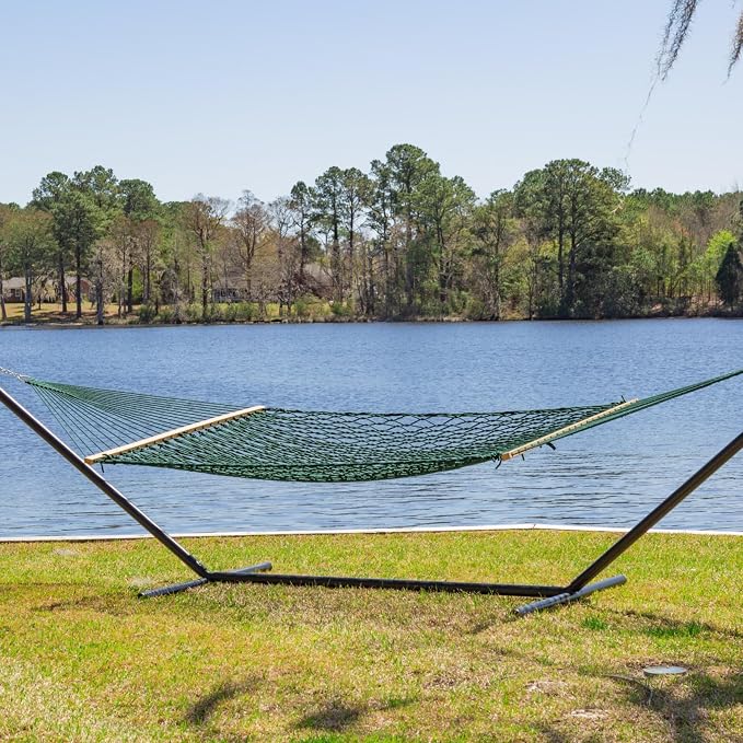 Castaway Living 13 ft. Double Traditional Hand Woven Green Polyester Rope - Image 2