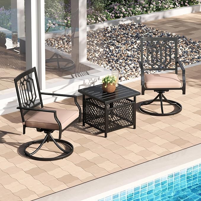 PHI VILLA 3 Piece Outdoor Bistro Set - Image 2