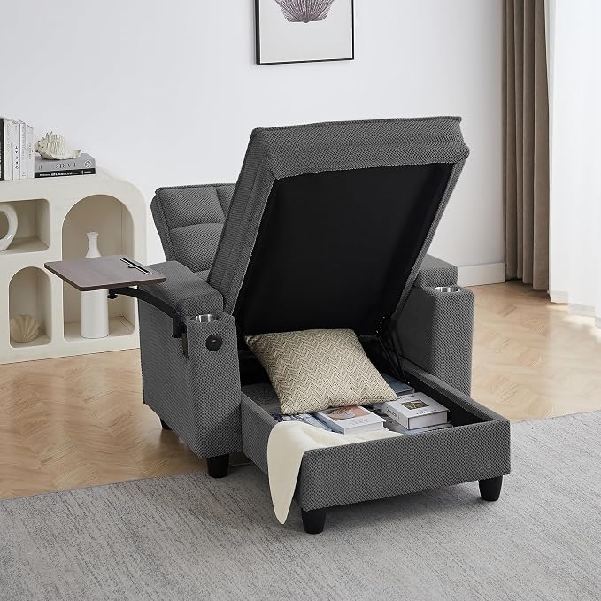 Eafurn 6-Position Adjustable Convertible Chaise Lounge Sleeper Chair - Image 4