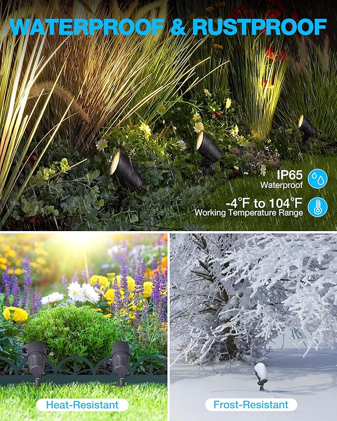 SUNVIE 6W Low Voltage Landscape Lights LED Low Voltage Lighting Warm White - Image 3