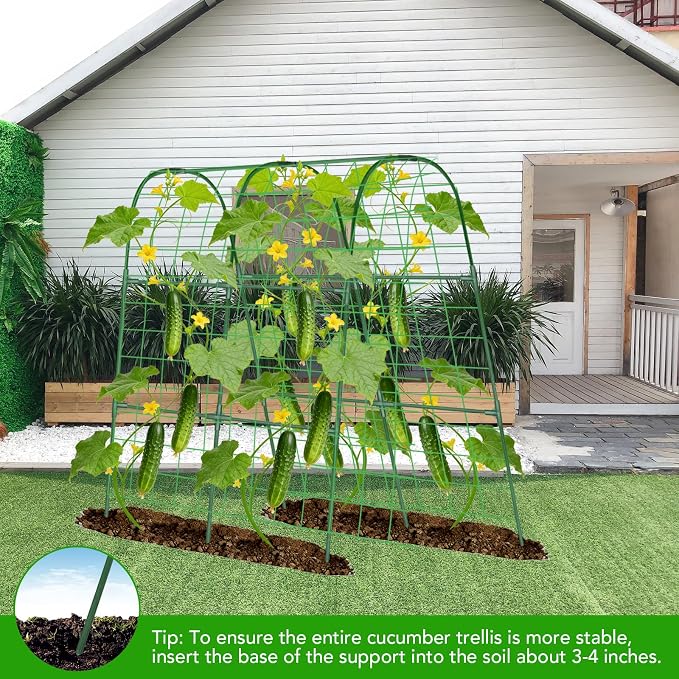 Cucumber Trellis for Raised Bed, U-Shape Garden Trellis for Climbing Plants - Image 7