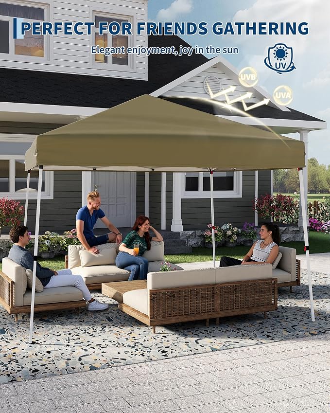 Canopy Tent, GarveeLife 10X10 FT Pop Up Canopy Outdoor Instant Tent Slant Legs - Image 6