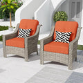 HOOOWOOO 2 Piece Patio Chairs Set, Outdoor Wicker Chairs, All Weather Resistant by DesignforBetterLife