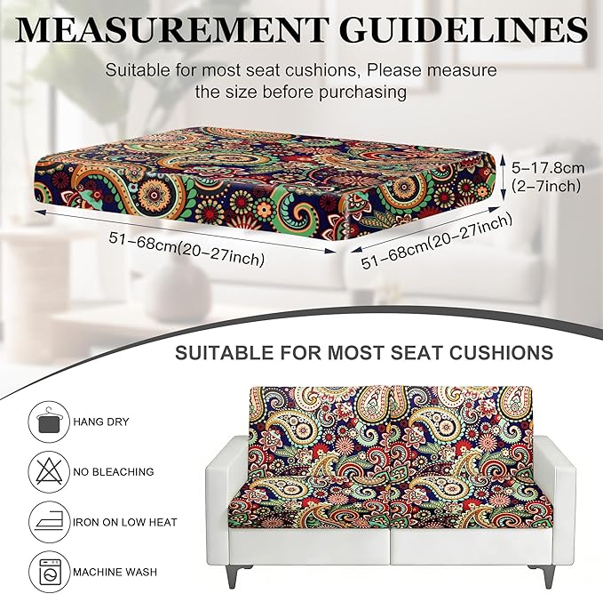 4Pcs Patio Stretch Cushion Covers, Outdoor Sofa Replacement Cover Slipcovers - Image 2