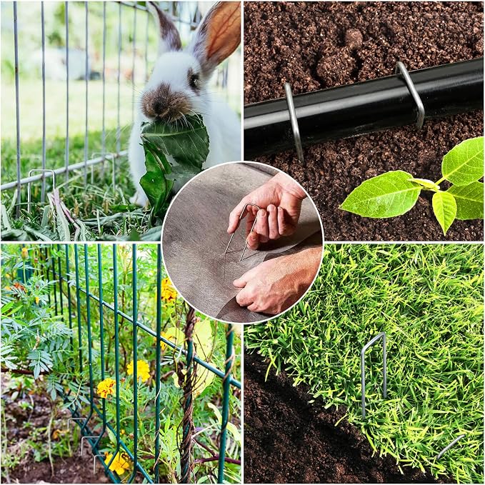 HongWay 500 Pack 6 Inch Landscape Staples, Garden Staples Pins Galvanized 11 - Image 5