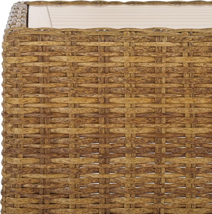 SAFAVIEH Couture Collection Margarita Natural Brown Faux Wicker Rectangle - Image 9