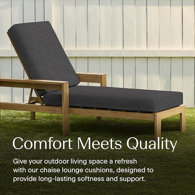 Honeycomb Outdoor Heritage Chaise 21.5 x 70, Textured Solid Charcoal Grey - Image 2