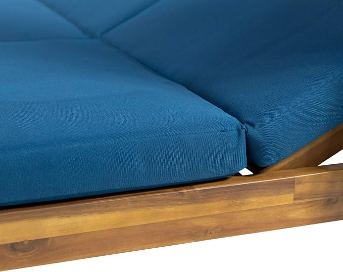 Christopher Knight Home Kinzie Outdoor DAYBED, Teak + Blue - Image 11