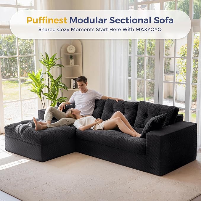 MAXYOYO 104" L Shaped Modular Sectional Sofa - Image 5