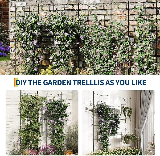 Garvee Baroque Style Metal Garden Trellis & Privacy Screen, Decorative Plant - Image 4
