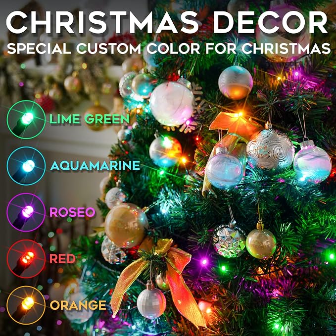 suddus 5 Colors Solar String Lights, Solar Christmas Lights Outdoor Waterproof - Image 2