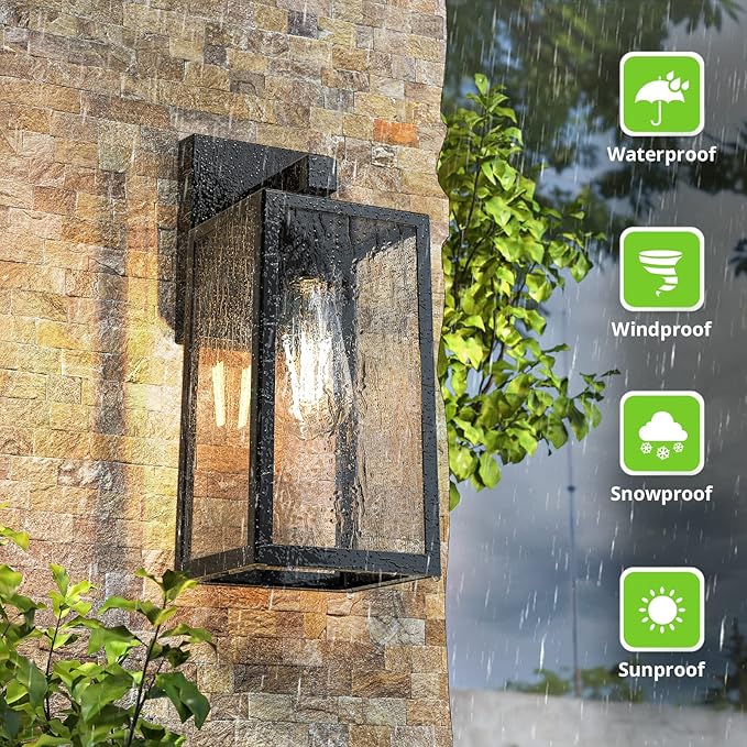 MAXvolador Outdoor Wall Sconce, Large Exterior Waterproof Wall Lantern Light - Image 4