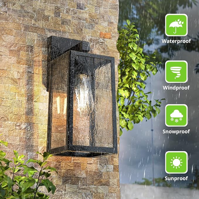 MAXvolador Outdoor Wall Sconce, Large Exterior Waterproof Wall Lantern Light - Image 5
