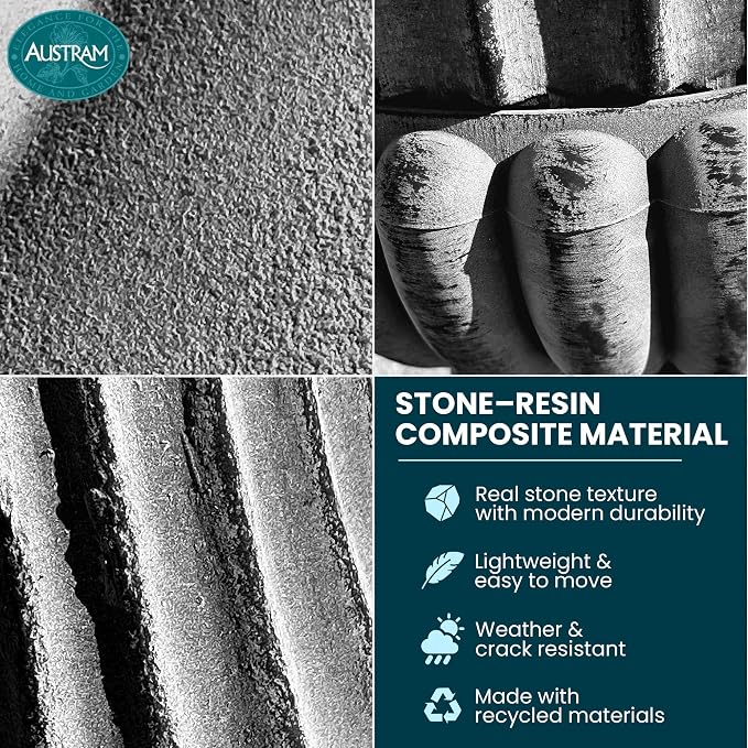 Urn Planters 22", Tall Stone-Resin Pedestal Planters - Image 3