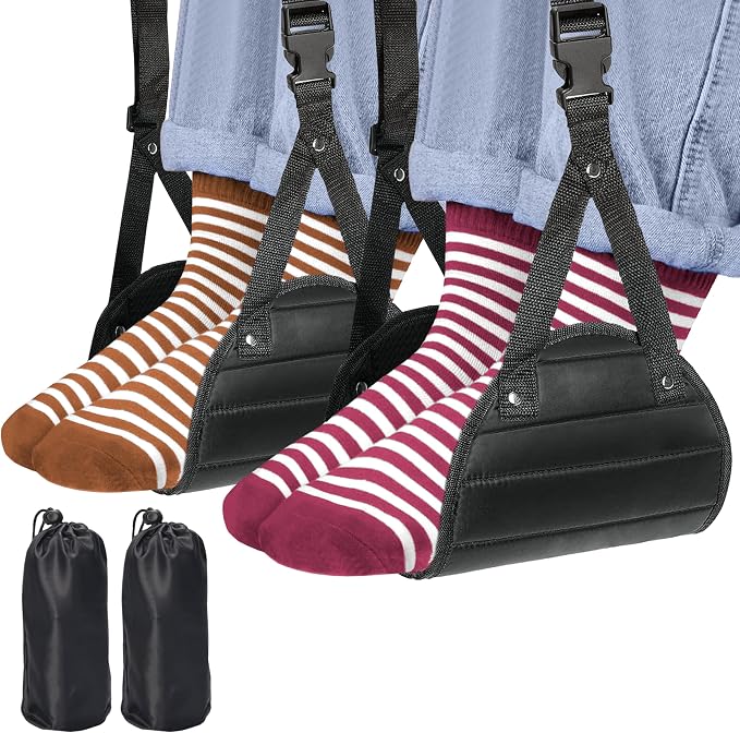 2-Pack Airplane Travel Footrest Hammock by FEIMINI