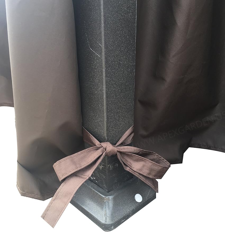 APEX GARDEN 4 Poles Brown Corner Curtain Set - Image 8