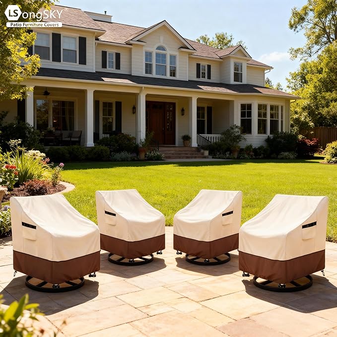 Outdoor Swivel Chair Cover 2 Pack, 100% Waterproof Heavy Duty Patio Chair Covers - Image 7