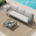 SERWALL HDPE Patio Furniture Set, 4 Pieces Outdoor Sectional Sofa Set, by SERWALL