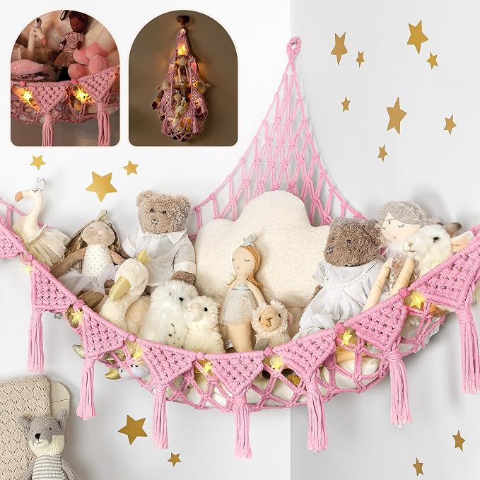 Stuffed Animal Hammock Corner | Sturdy Handcrafted Stuffed Animal Net | 4mm by TIDYTEDS