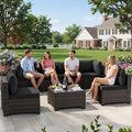 LEVELEVE 7 Pieces Outdoor Patio Furniture Sets, Rattan Conversation Sectional by Enjoyyourlife