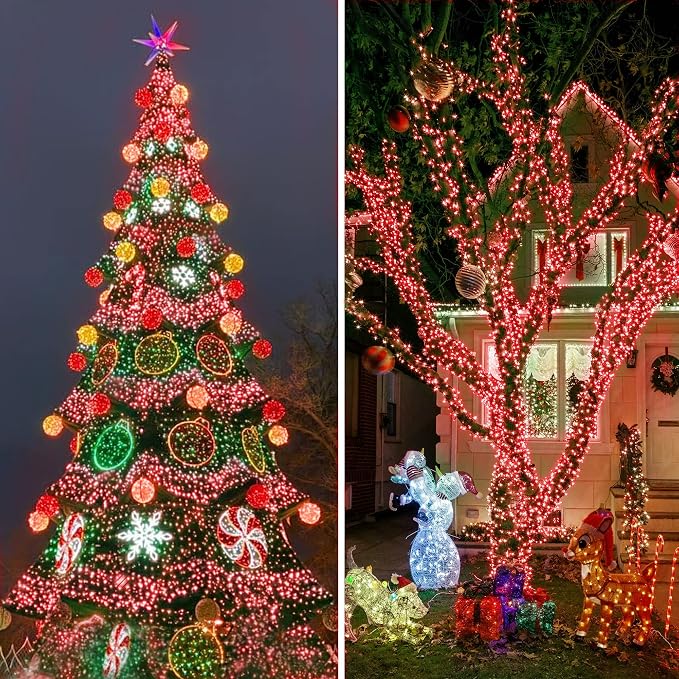 KNONEW 403ft 1000 LED String Lights Outdoor Christmas Lights 8 Modes & Timer - Image 5