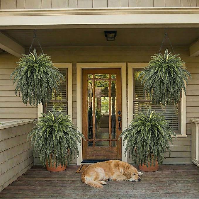68" Artificial Ferns for Outdoor, UV Resistant Giant Faux Boston Fern Bush - Image 7