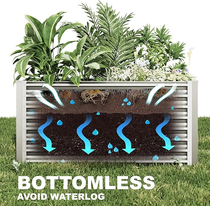12x2x2ft Raised Garden Beds Outdoor Kit, Galvanized Planter Garden Boxes Outdoor - Image 5