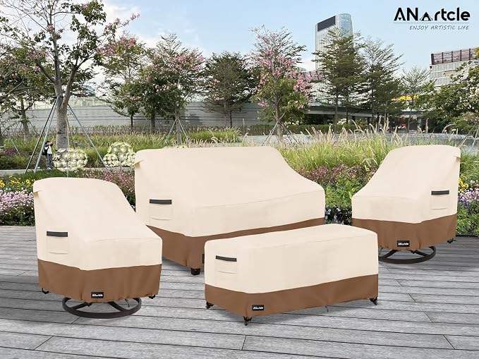 Outdoor Swivel Lounge Chair Cover 2 Pack, 600D Waterproof Heavy Duty Outdoor - Image 7