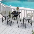 PURPLE LEAF Outdoor Aluminum Counter Height Bistro Stool Table by PURPLELEAF