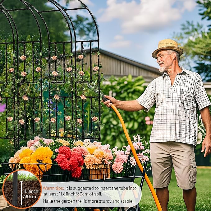 Garden Arch, Trellis for Climbing Plants Outdoor, Garden Arch Arbor for Flower - Image 7