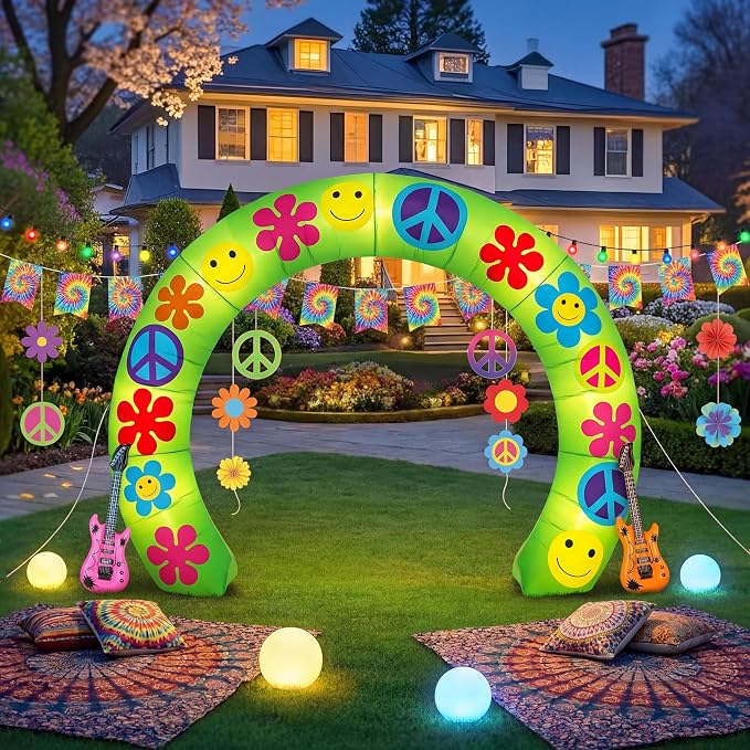 10 ft 60's Hippie Party Inflatable Decorations - Image 5