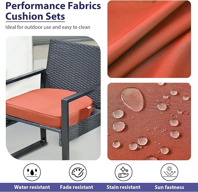 Outdoor Chair Cushions Set of 4 -Waterproof Outdoor Seat Cushions - Image 3